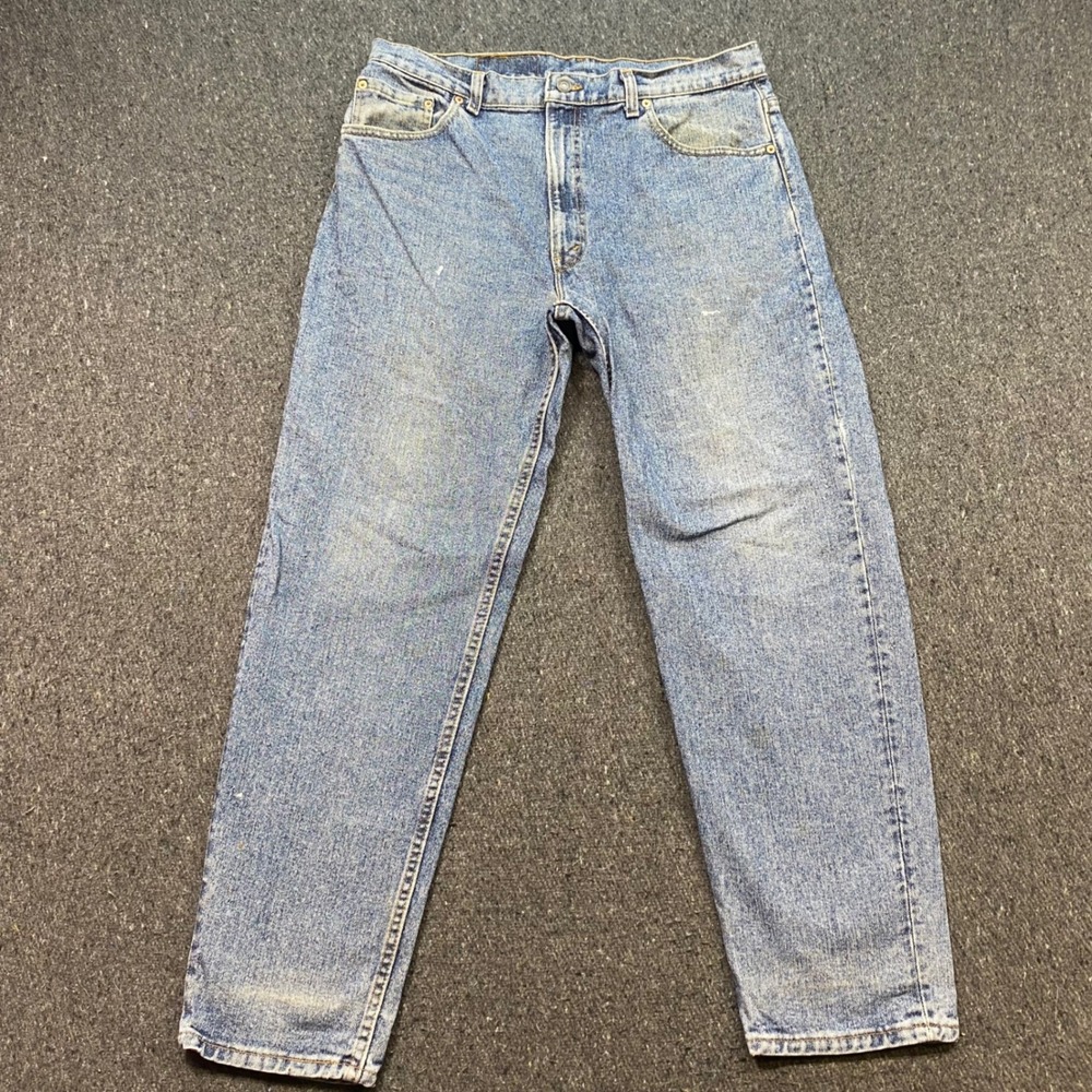VTG Levi 505 Jeans Sz 36 Mens Blue Grunge Skater Straight‎ Leg Made in USA